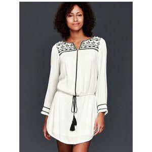 GAP | Long Sleeve Embroidered Drawstring Dress 177969 | S